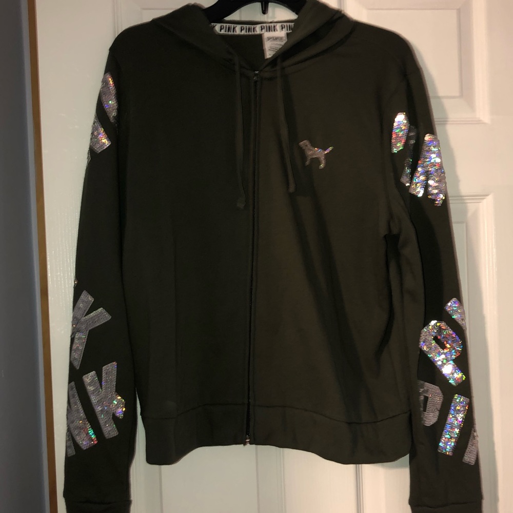 Green jacket from pink